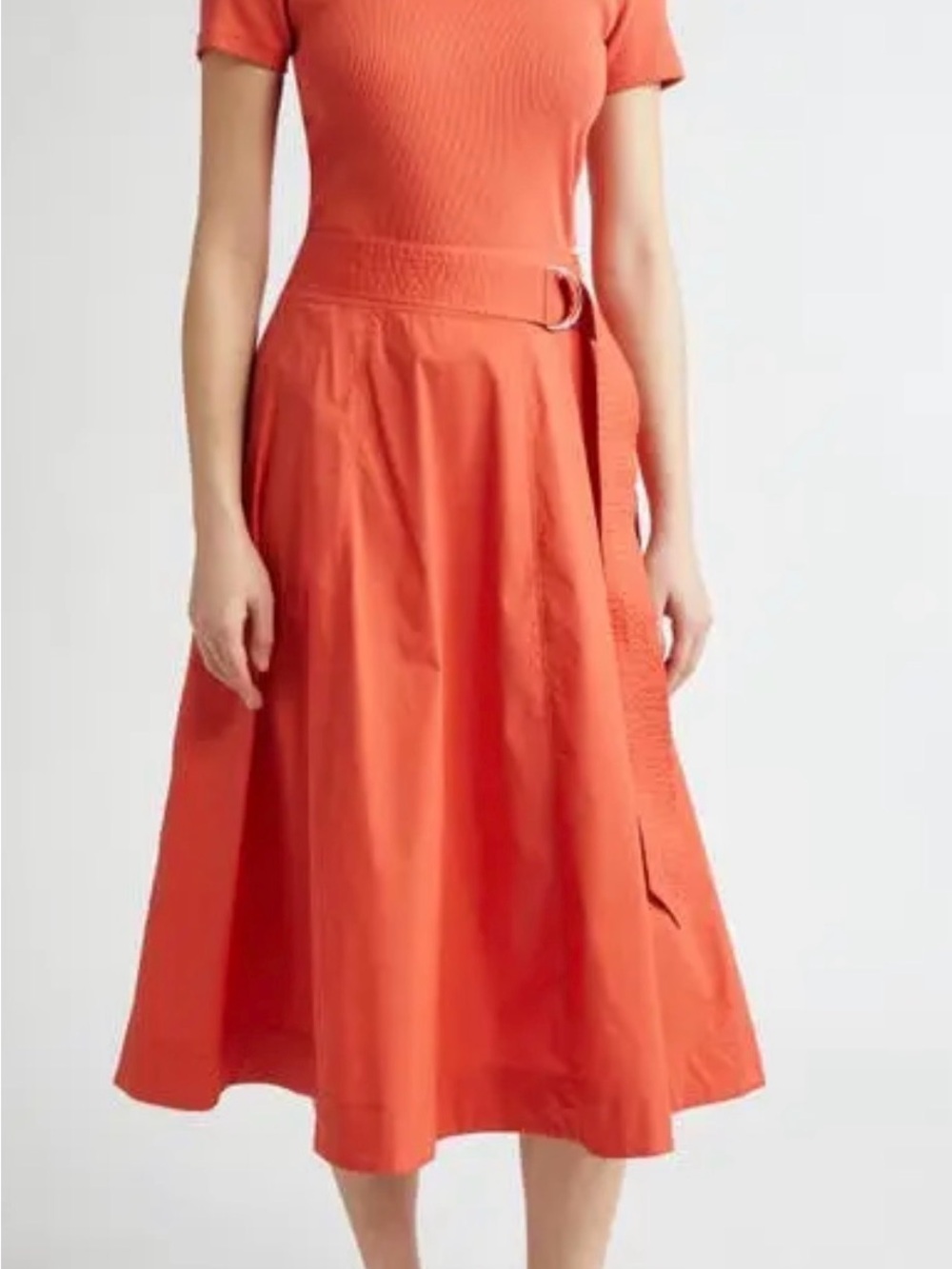 VERONICA BEARD 
Facia Belted Cotton Skirt